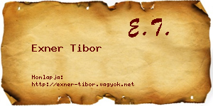 Exner Tibor névjegykártya